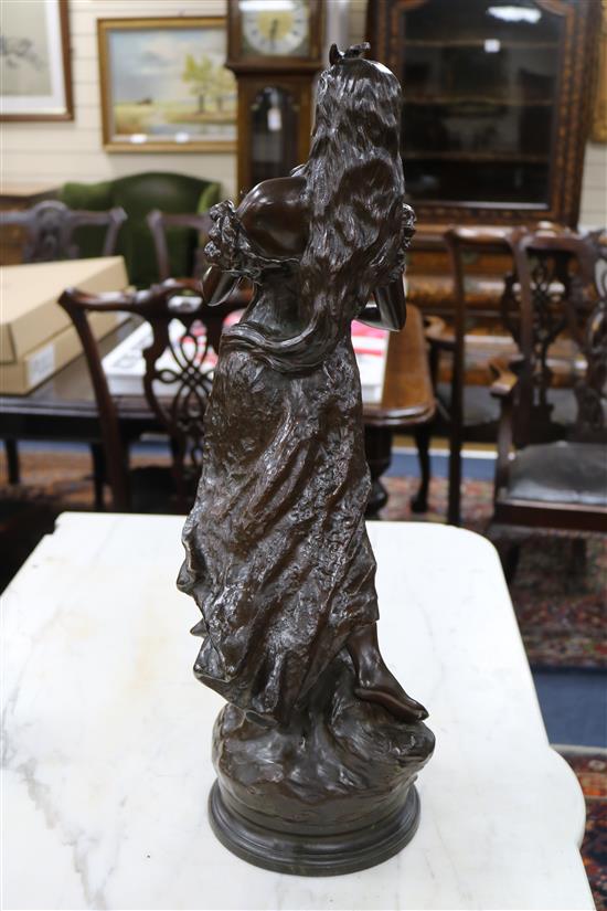 After D. Campagne. A bronze figure LHymne Du Soir, height 23.5in.